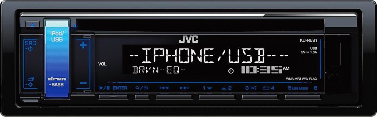 Автомагнитола JVC KD-R681 купить | ELMIR - цена, отзывы, характеристики