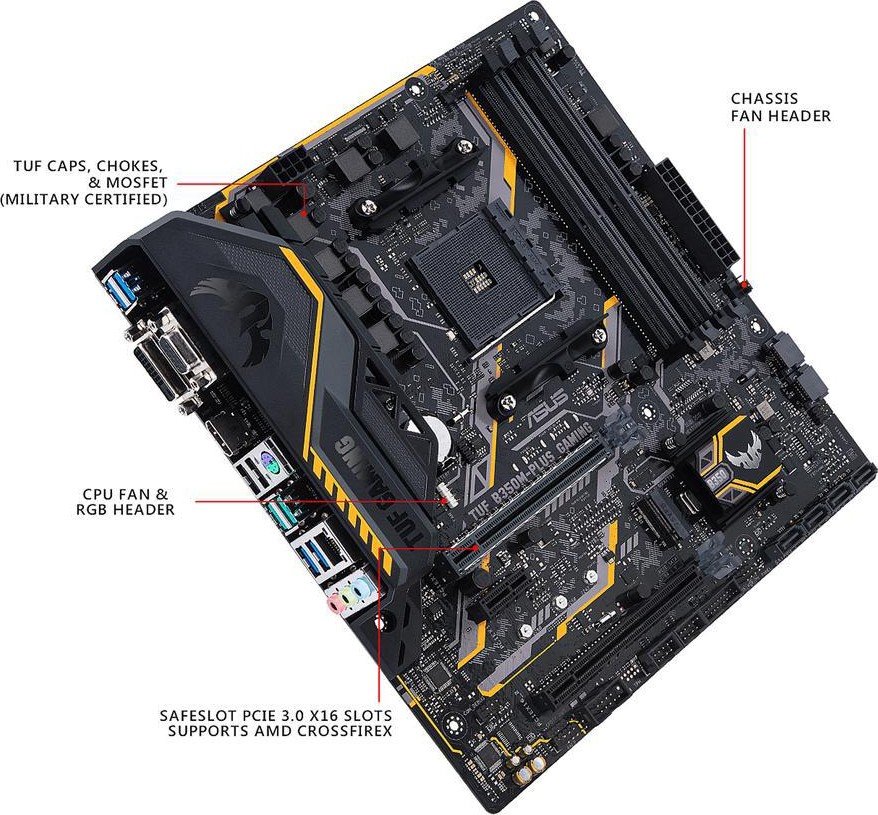 Материнская плата Asus TUF B350M-Plus Gaming s-AM4 B350 купить | Elmir ...