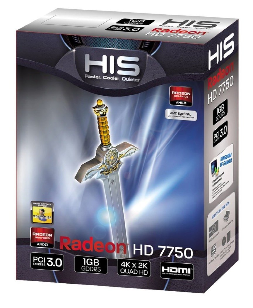 7750 Icooler H775f1gd Видеокарта HIS PCI-E Radeon HD7750 1GB DDR5