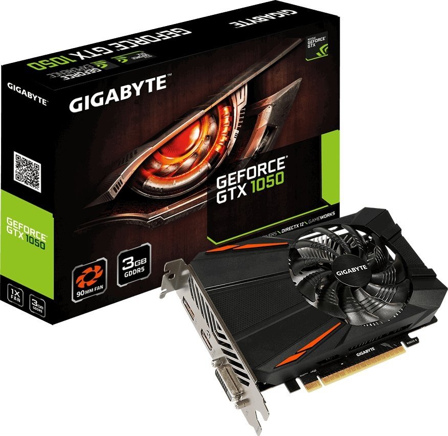 Видеокарта GigaByte PCI-E GeForce GTX1050 3GB DDR5 (GV-N1050D5-3GD ...