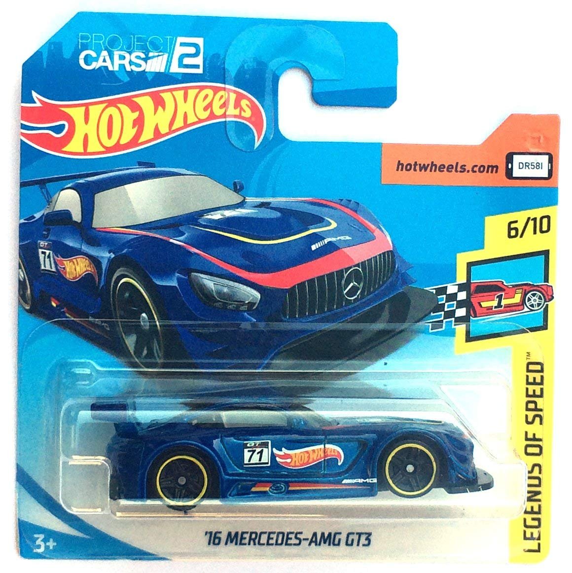 hot wheels 16 mercedes amg gt3 blue