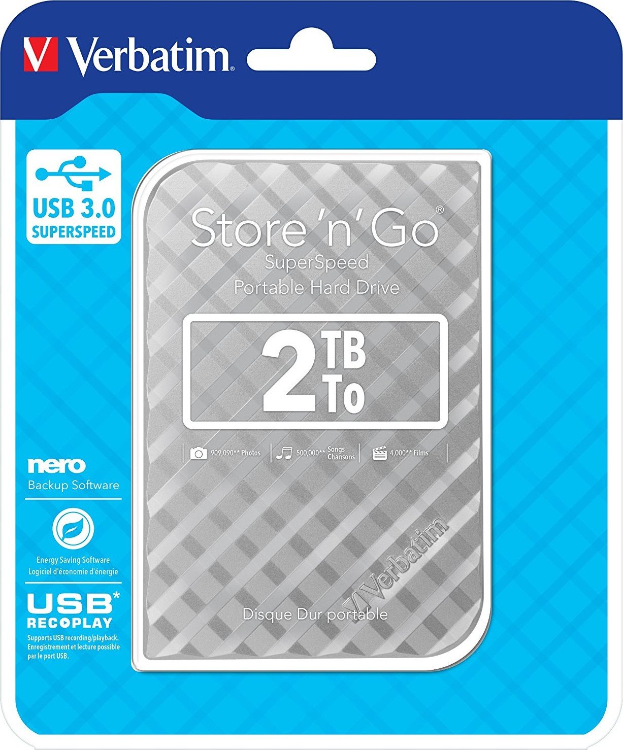 Жесткий диск USB 2TB Verbatim Store 'n' Go Silver (53198) купить ...