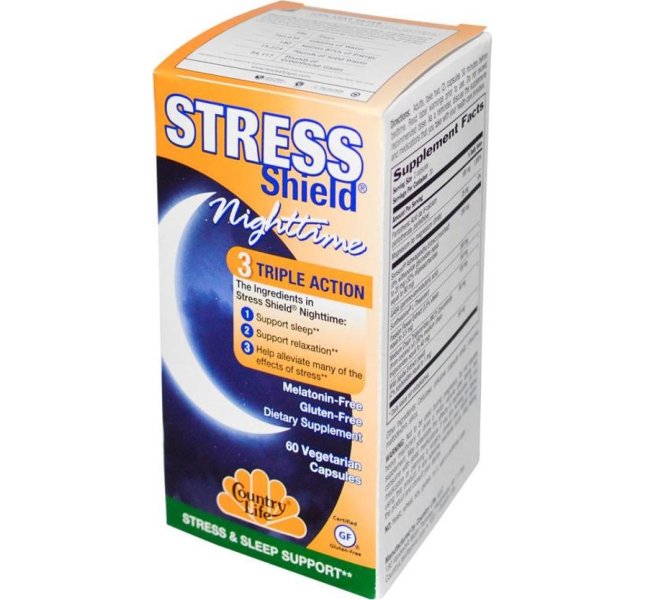 Фото - Вітаміни й мінерали Country Life Комплекс Stress Shield для здорового сна 60 капсул CLF5042 (CLF5042)