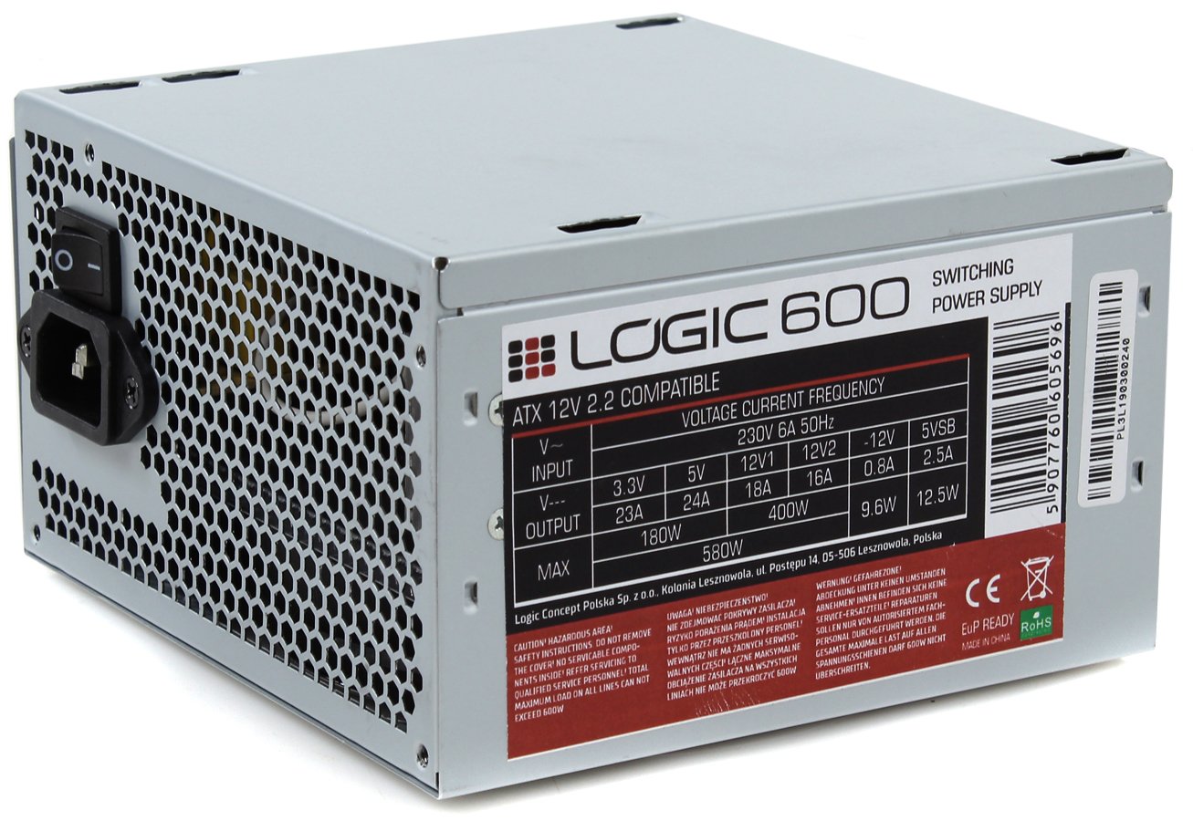 Блок питания 600W Logic Concept Logic 600 (ZAS-LOGI-LC-600-ATX-PFC ...