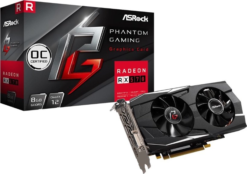 Видеокарта ASRock PCI-E Radeon RX 570 8GB DDR5 (Phantom Gaming D RX570 ...