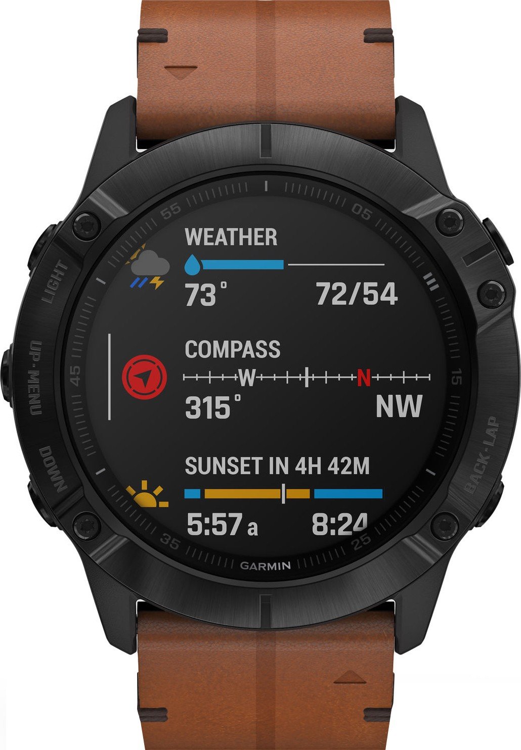 Смарт-часы Garmin Fenix 6X Sapphire Black DLC with Chestnut Leather ...