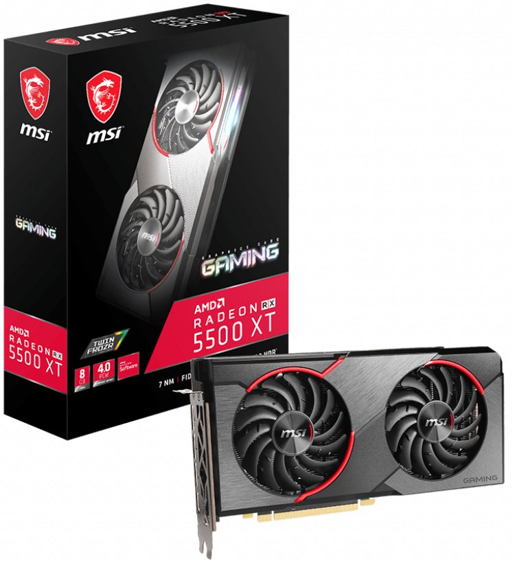 Видеокарта MSI PCI-E Radeon RX 5500 XT 8GB DDR6 (RX 5500 XT GAMING 8G ...