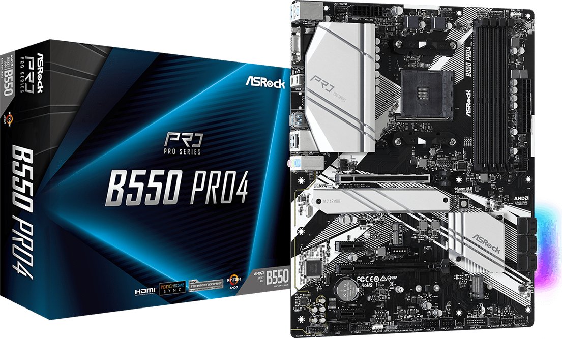 Материнская плата ASRock B550 Pro4 s-AM4 B550 купить | Elmir - цена ...