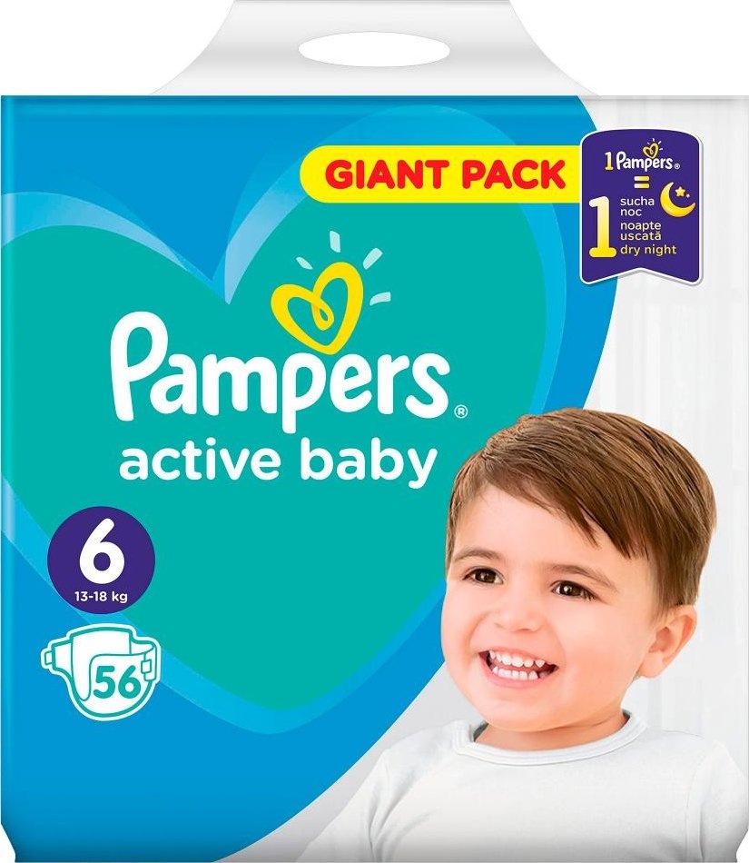 Подгузники детские Pampers Active Baby-Dry Extra Large 6 56 шт. купить ...