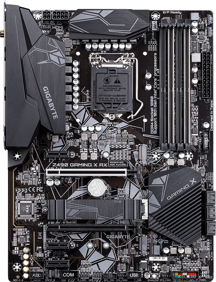 Материнская плата GigaByte Z490 AORUS Gaming X AX s-1200 Z490 купить ...