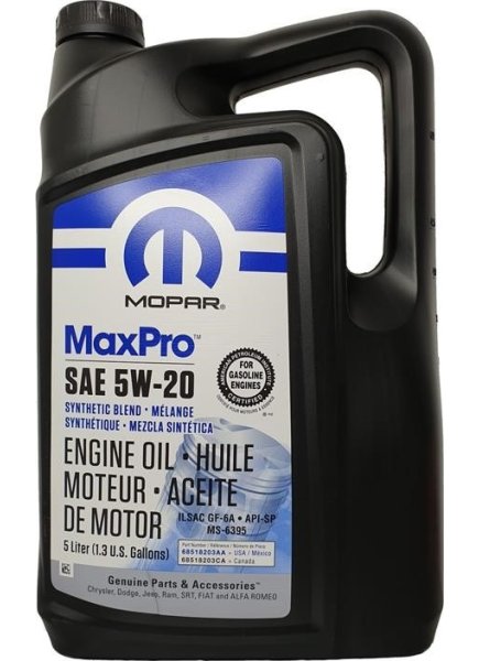 Моторна олива Mopar MaxPro SAE 5W-20 Engine Oil 5л (68518203AA