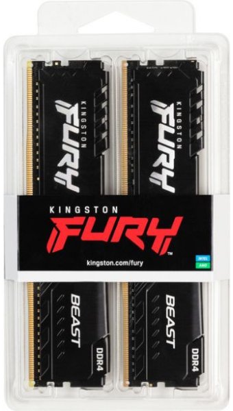 Модуль памяти Kingston Fury DDR4 64GB 2x32GB 3200MHz Beast Black