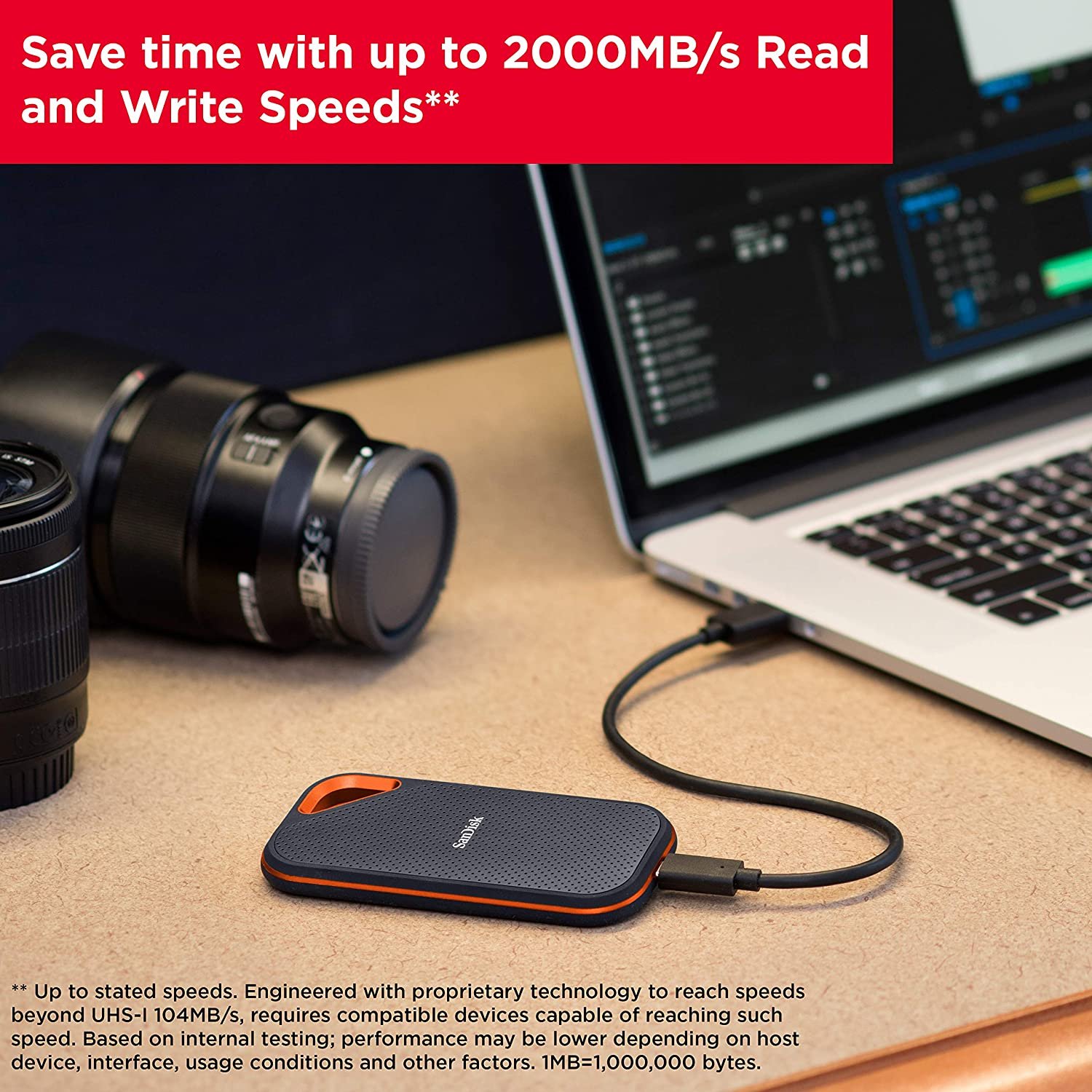 SSD-накопичувач USB Type-C 4TB SanDisk Extreme PRO V2 (SDSSDE81