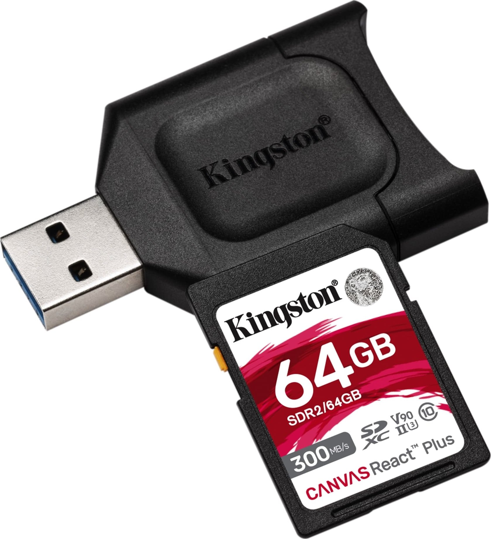 Карта памяти SDXC 64GB Kingston Canvas React Plus C10 UHS-II U3 (SDR2 ...