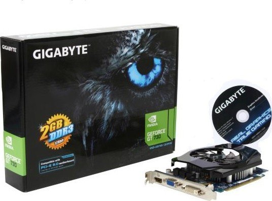 Видеокарта GigaByte PCI-E GeForce GT730 2GB DDR3 (GV-N730-2GI) - купить ...