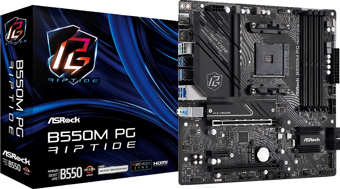 Материнская плата ASRock B550M PG Riptide s-AM4 B550 купить | Elmir ...