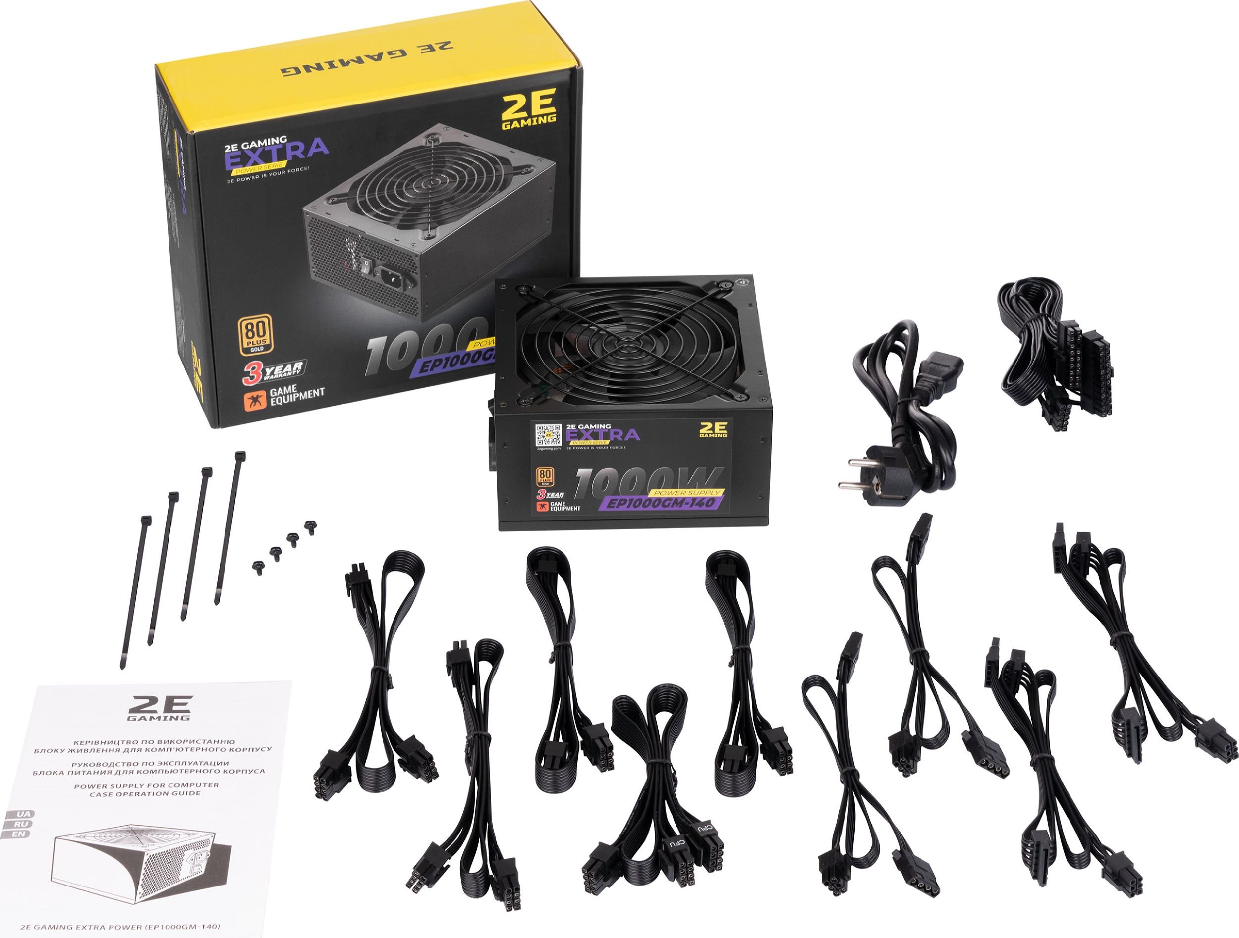 Блок питания 1000W 2E Gaming Extra Power (2E-EP1000GM-140) купить ...
