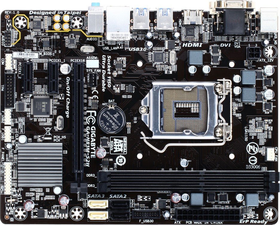 Материнская плата GigaByte GA-H81M-S2H s-1150 H81 купить | Elmir - цена ...