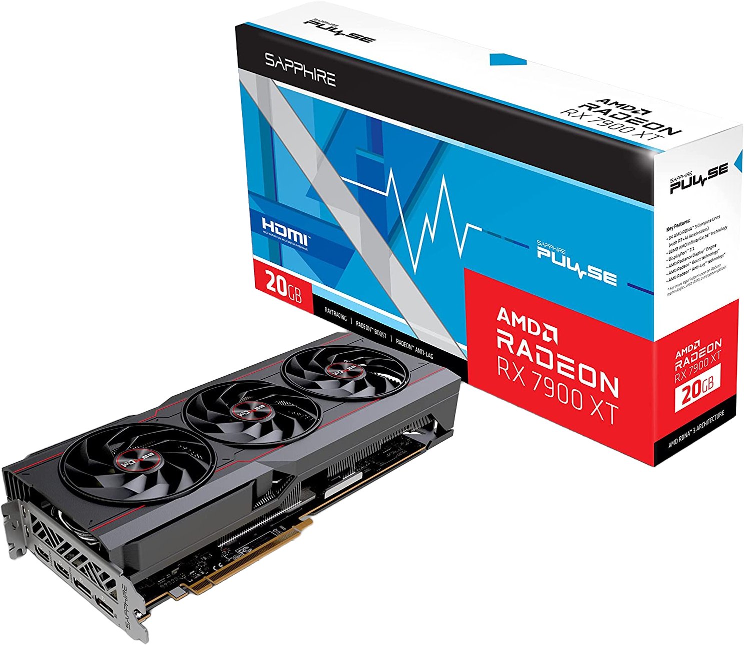 Видеокарта Sapphire PCI-E Radeon RX 7900 XT 20GB DDR6 Pulse (11323