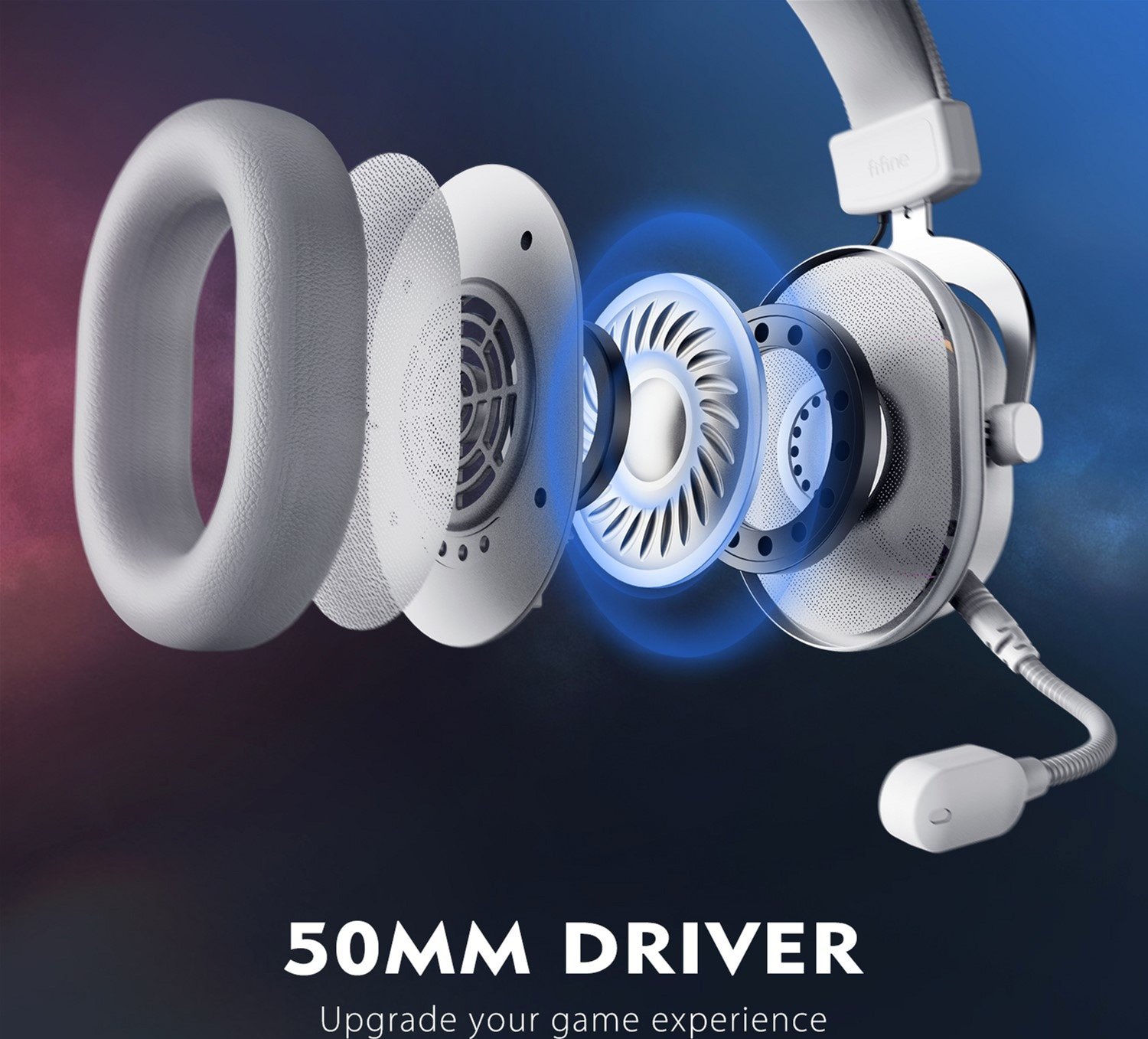Наушники FIFINE H6 RGB White купить | ELMIR - цена, отзывы, характеристики
