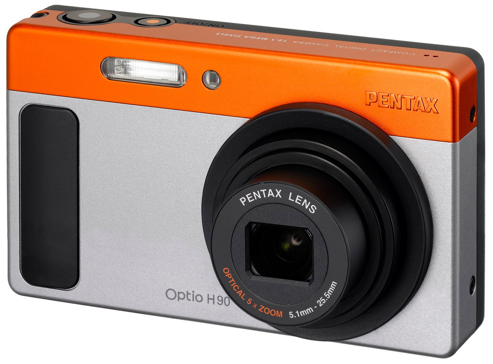 Цифровая фотокамера Pentax Optio H90 Orange/Silver купить | ELMIR