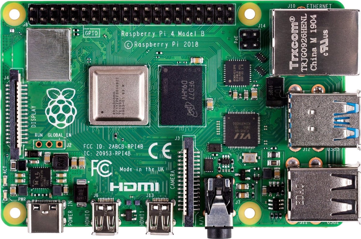 ミニPC Raspberry Pi 4B 8GB Одноплатний комп'ютер Raspberry Pi 4 Model B 8GB (RPI4-MODBP-8GB