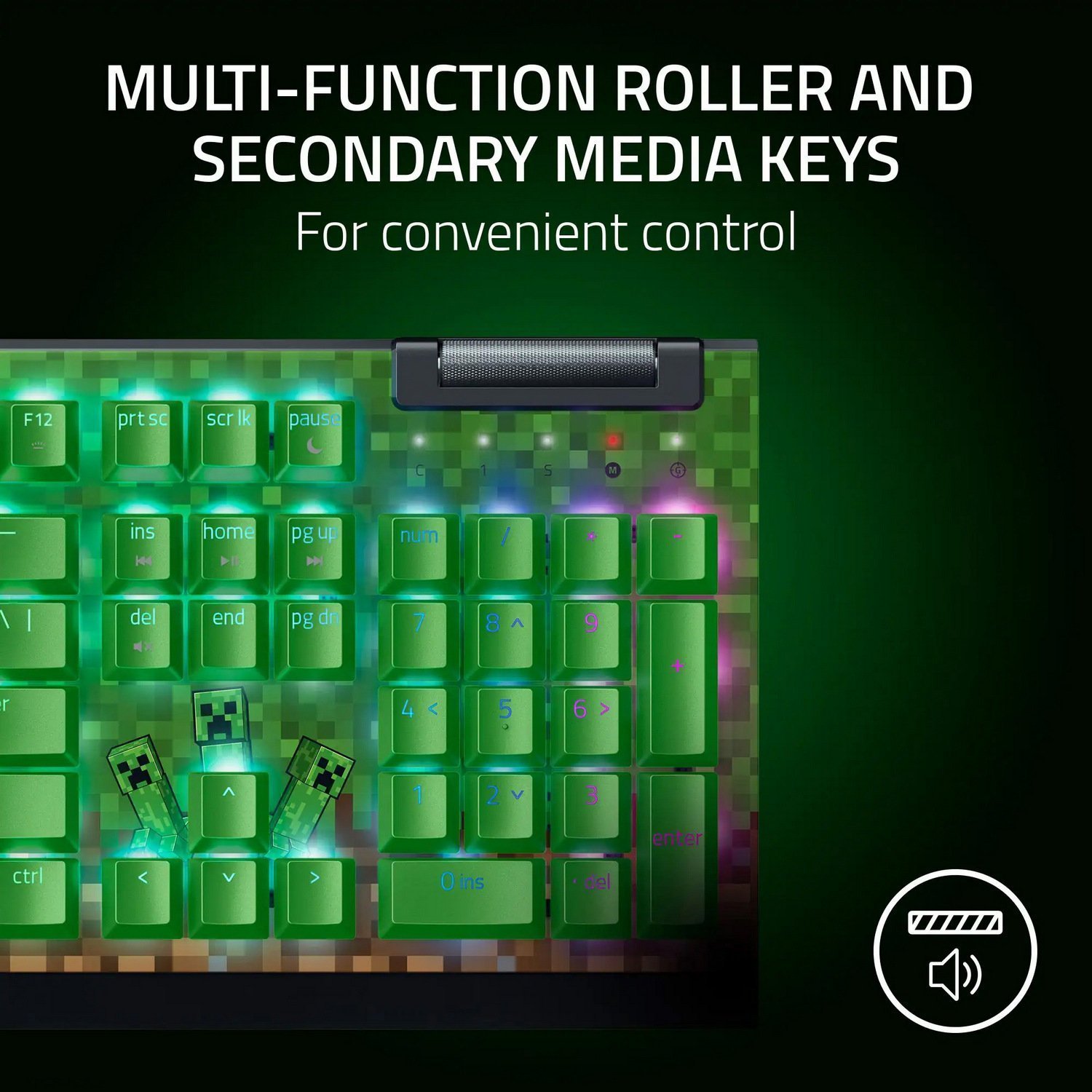 Клавиатура Razer BlackWidow V4 X Minecraft Edition (RZ03-04704100