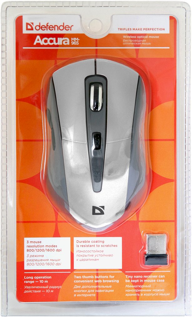 Мышь Defender Accura MM-965 Wireless White (52965) купить | ELMIR ...