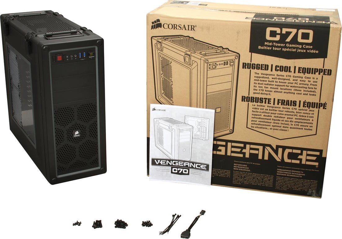 C70 Corsair Venge Корпус Corsair Vengeance C70 б/БП Gunmetal Black