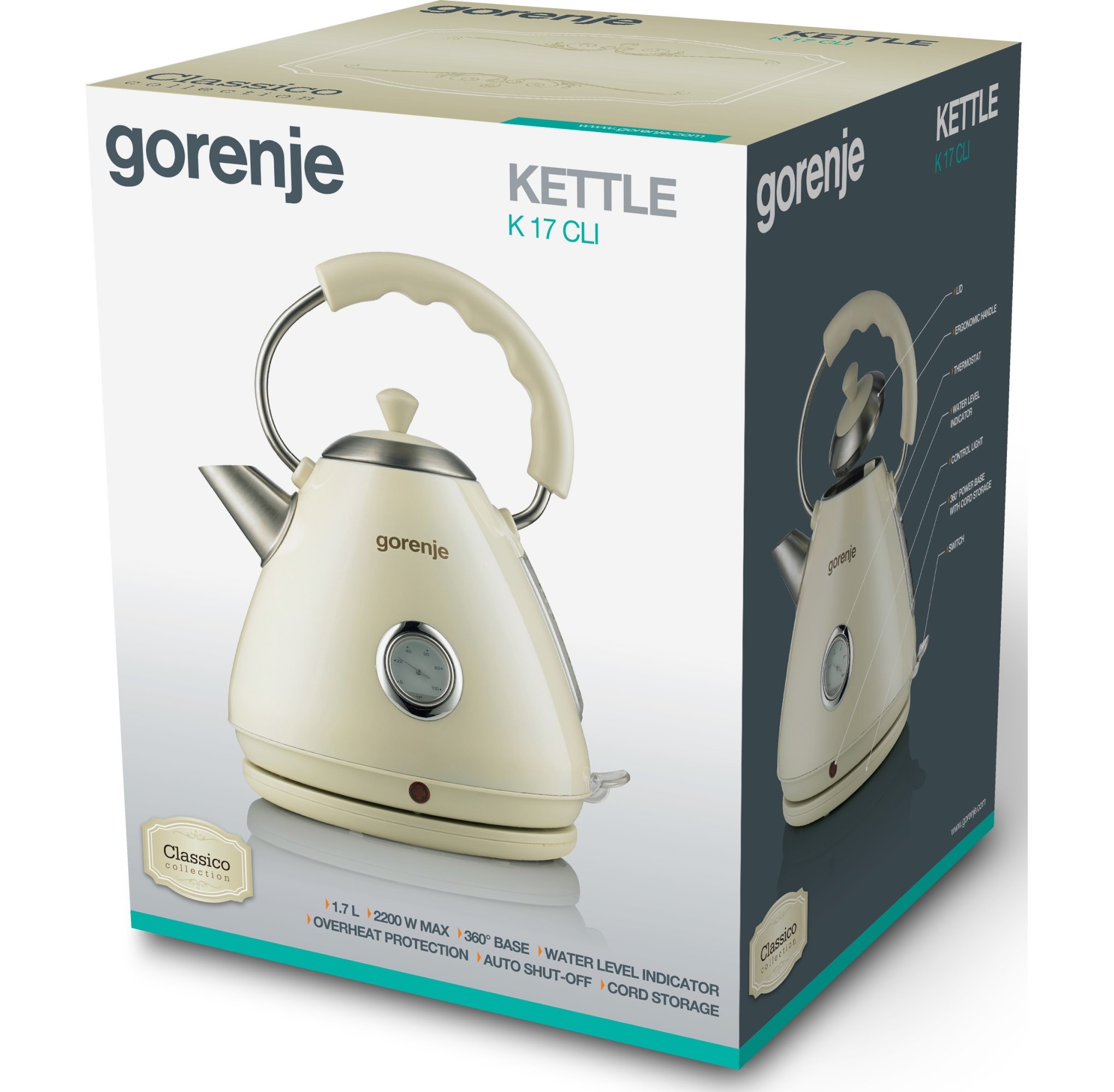 Чайник Gorenje K17CLI купить | ELMIR - цена, отзывы, характеристики