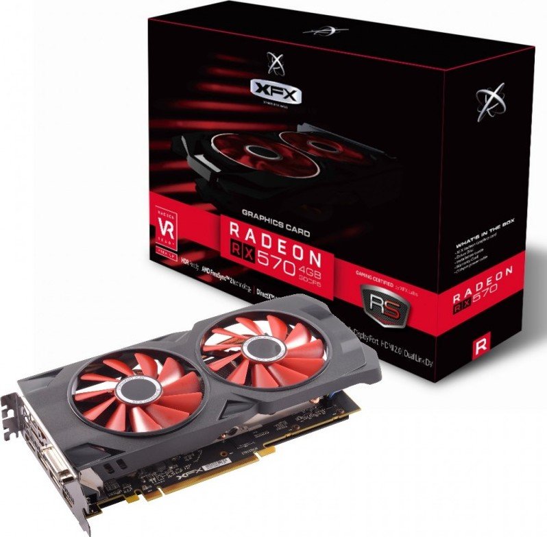 Видеокарта XFX PCI-E Radeon RX 570 4GB DDR5 Black Edition (RX